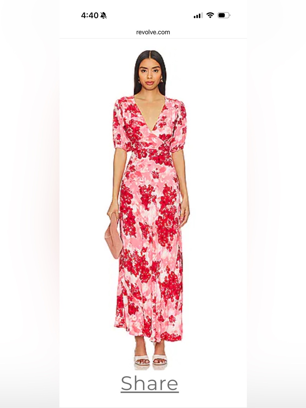 Faithfull the Brand Rosella Floral Midi Dress in Pink and Red